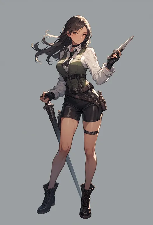 masterpiece, best quality, score_7, safe, sword world, solo, simple background — by k3scat, made with ComfyUI