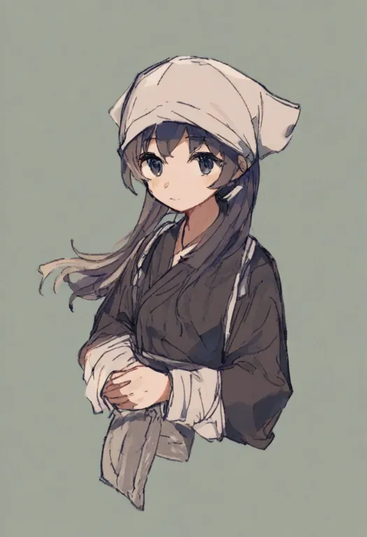 masterpiece, best quality, general, white bandana, 1girl, solo, simple background — by k3scat, made with ComfyUI