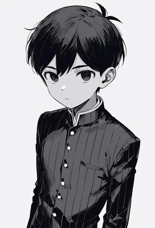 masterpiece, best quality, score_7, safe, hero (omori), omori, solo, upper body, simple background — by k3scat, made with ComfyUI