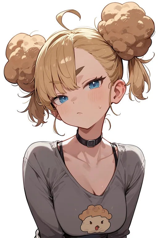 masterpiece, best quality, score_7, safe, cream puff, 1girl, solo, upper body, simple background — by k3scat, made with ComfyUI