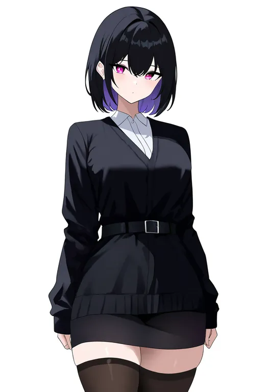 masterpiece, best quality, newest, absurdres, highres, safe, unworn_thighhighs, 1girl, solo, simple_background — by k3scat, made with ComfyUI