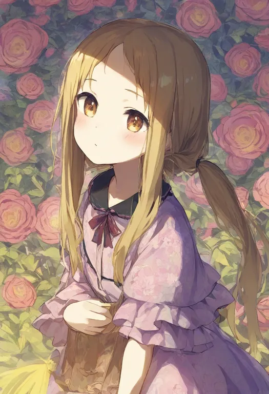 masterpiece, best quality, general, floral background, 1girl, solo — by k3scat, made with ComfyUI