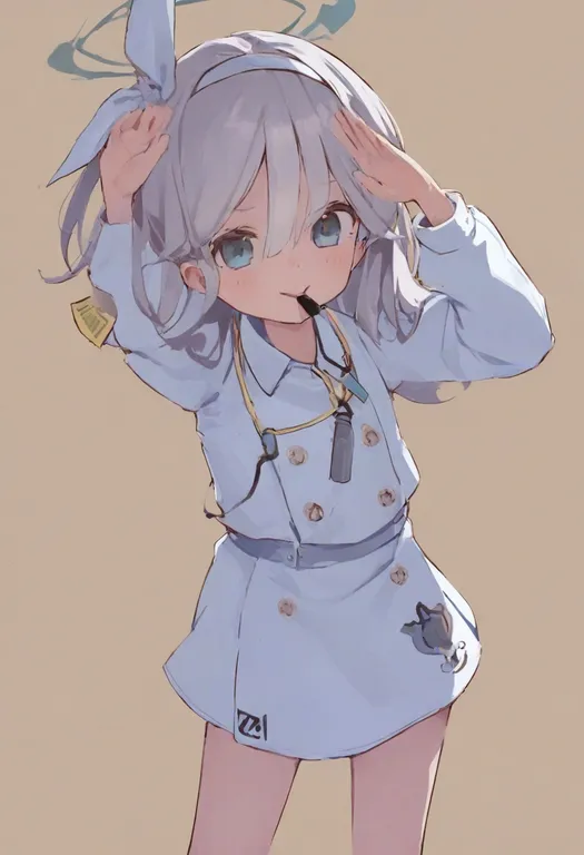 masterpiece, best quality, general, whistle, 1girl, solo, simple background — by k3scat, made with ComfyUI