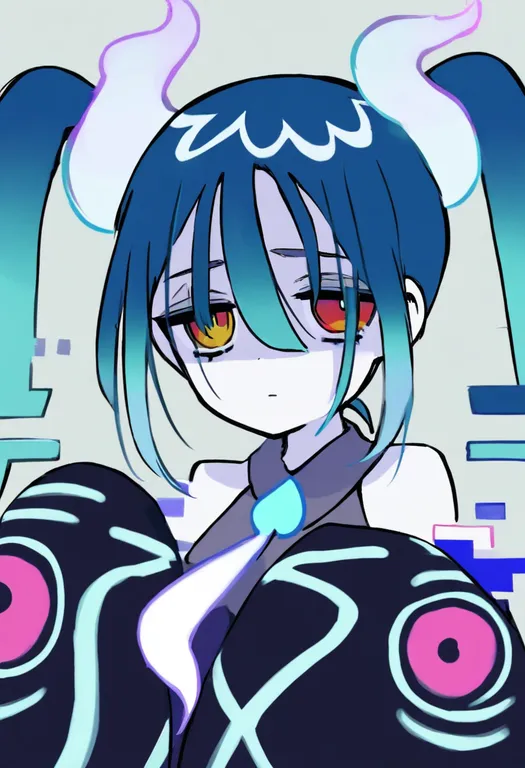 masterpiece, best quality, general, ghost miku (project voltage), project voltage, solo, upper body, simple background — by k3scat, made with ComfyUI