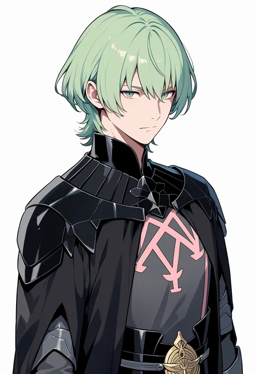 masterpiece, best quality, score_7, safe, male byleth (fire emblem), fire emblem, solo, upper body, simple background — by k3scat, made with ComfyUI