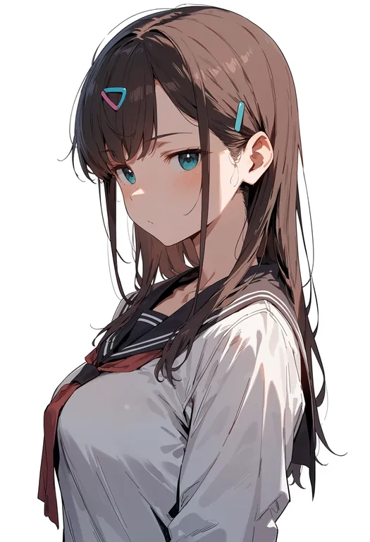 masterpiece, best quality, score_7, safe, azumaya haruka, solo, upper body, simple background — by k3scat, made with ComfyUI