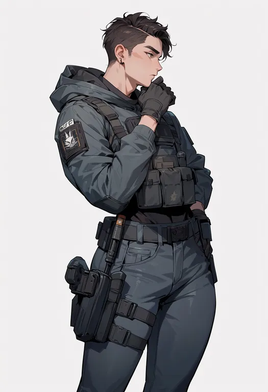 masterpiece, best quality, score_7, safe, spec ops the line, solo, simple background — by k3scat, made with ComfyUI