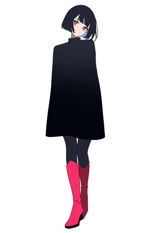 masterpiece, best quality, newest, absurdres, highres, safe, two-tone_boots, 1girl, solo, simple_background — by k3scat, made with ComfyUI