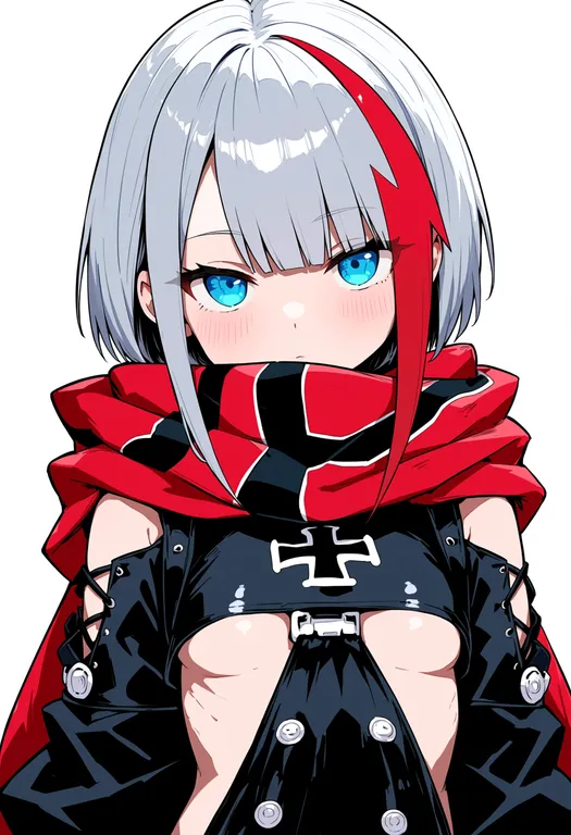 masterpiece, best quality, score_7, safe, admiral graf spee (azur lane), azur lane, solo, upper body, simple background — by k3scat, made with ComfyUI