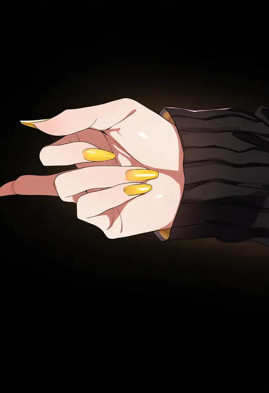 masterpiece, best quality, newest, absurdres, highres, safe, yellow_nails, 1girl, solo, simple_background — by k3scat, made with ComfyUI
