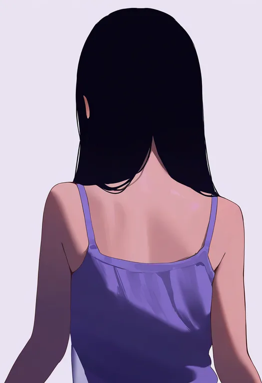 masterpiece, best quality, newest, absurdres, highres, safe, purple_camisole, 1girl, solo, simple_background — by k3scat, made with ComfyUI