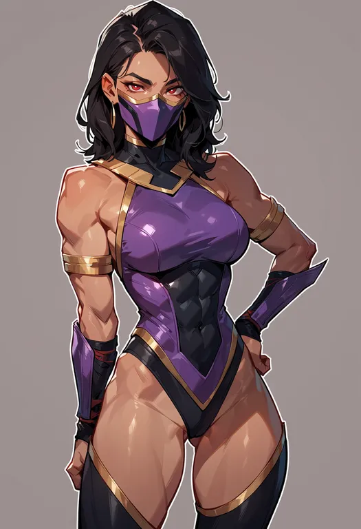 masterpiece, best quality, score_7, safe, mortal kombat vs dc universe, solo, simple background — by k3scat, made with ComfyUI
