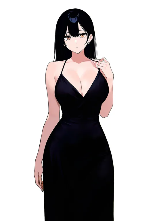 masterpiece, best quality, newest, absurdres, highres, safe, cocktail_dress, 1girl, solo, simple_background — by k3scat, made with ComfyUI
