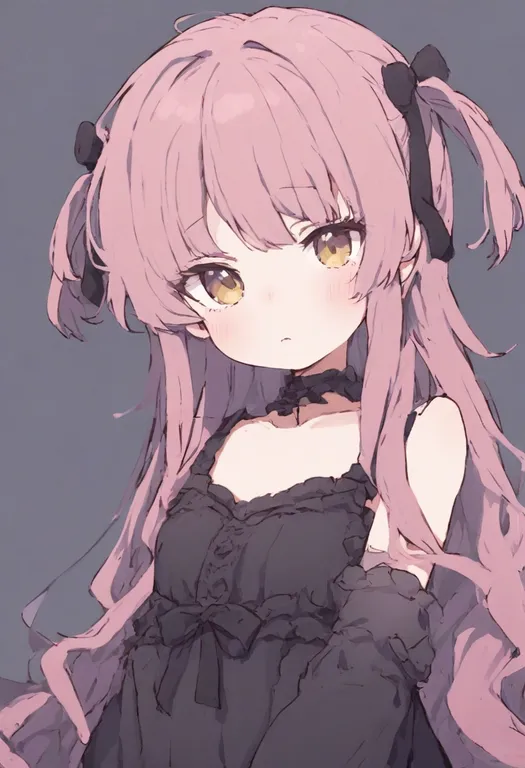 masterpiece, best quality, general, black babydoll, 1girl, solo, simple background — by k3scat, made with ComfyUI
