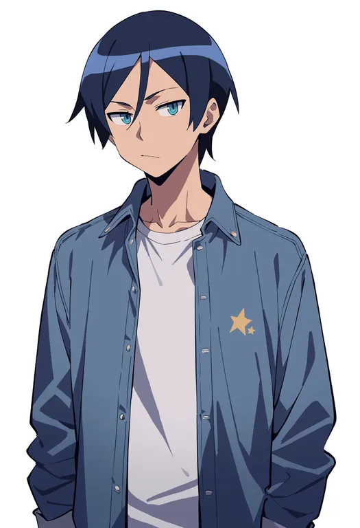 masterpiece, best quality, score_7, safe, kousaka kyousuke, solo, upper body, simple background — by k3scat, made with ComfyUI