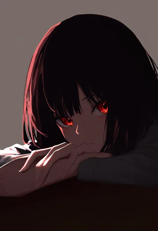 masterpiece, best quality, newest, absurdres, highres, safe, hand_on_table, 1girl, solo, simple_background — by k3scat, made with ComfyUI