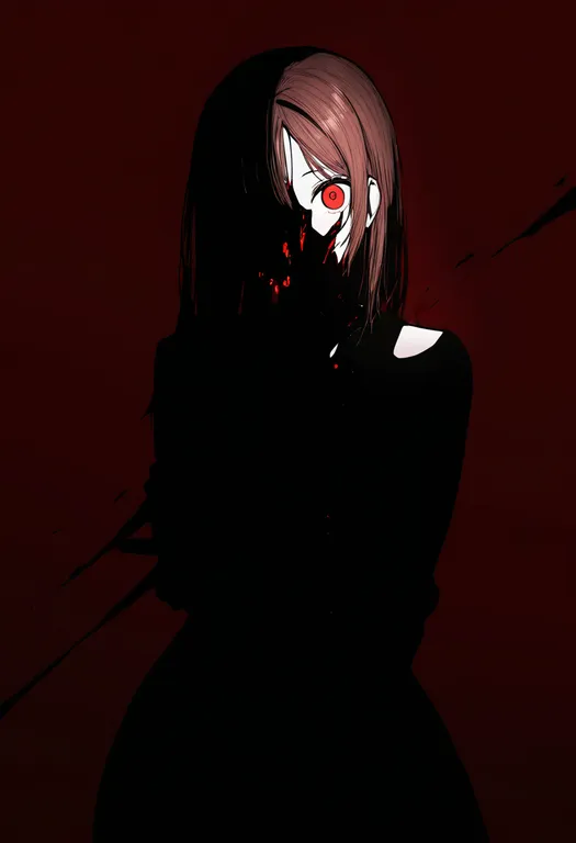 masterpiece, best quality, newest, absurdres, highres, safe, blood_on_weapon, 1girl, solo, simple_background — by k3scat, made with ComfyUI