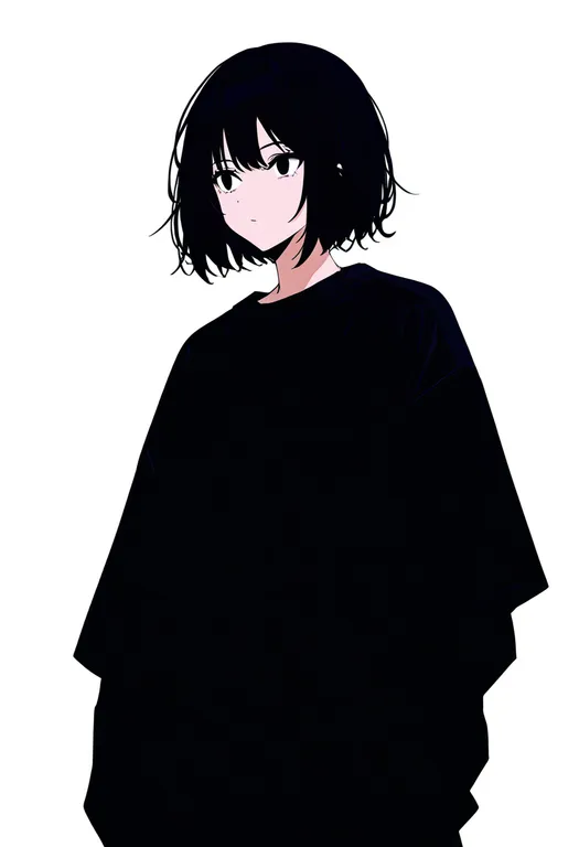 masterpiece, best quality, newest, absurdres, highres, safe, baggy_clothes, 1girl, solo, simple_background — by k3scat, made with ComfyUI