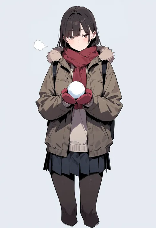 masterpiece, best quality, score_7, safe, snowball, 1girl, solo, simple background — by k3scat, made with ComfyUI