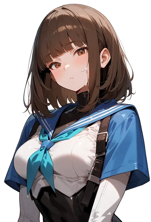 masterpiece, best quality, score_7, safe, protagonist (pso2), solo, upper body, simple background — by k3scat, made with ComfyUI