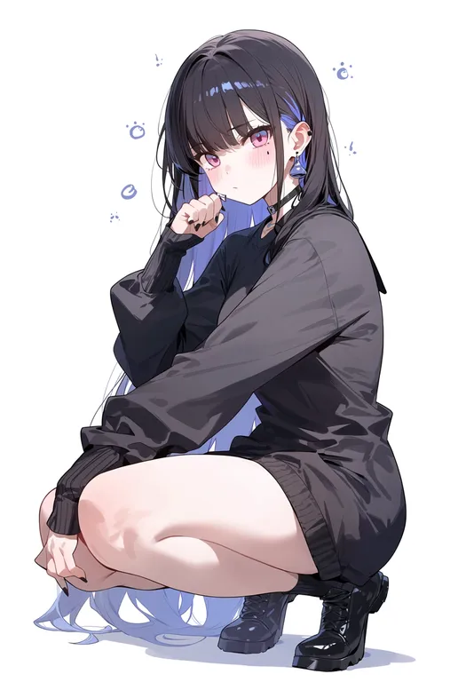 masterpiece, best quality, score_7, safe, teardrop, 1girl, solo, simple background — by k3scat, made with ComfyUI