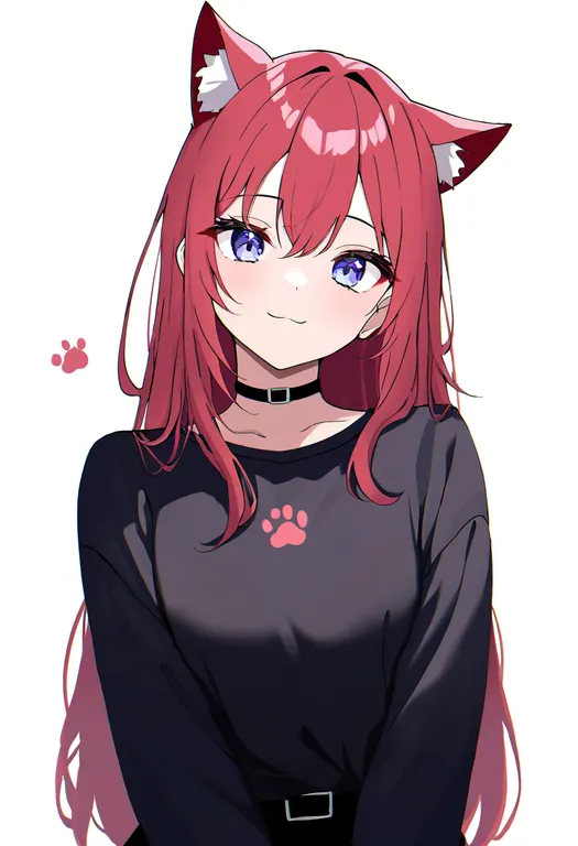 masterpiece, best quality, newest, absurdres, highres, safe, paw_print_pattern, 1girl, solo, simple_background — by k3scat, made with ComfyUI