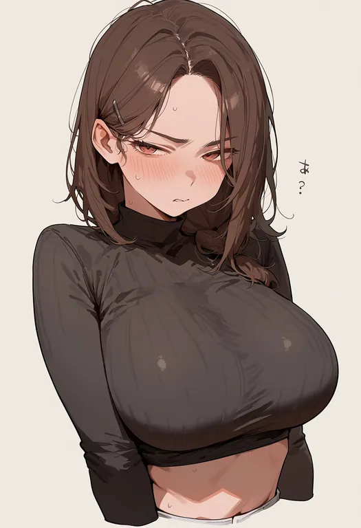 masterpiece, best quality, score_7, safe, ham, 1girl, solo, upper body, simple background — by k3scat, made with ComfyUI