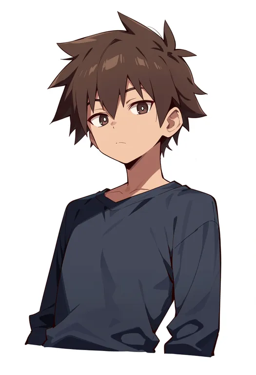 masterpiece, best quality, score_7, safe, satou kazuma, solo, upper body, simple background — by k3scat, made with ComfyUI