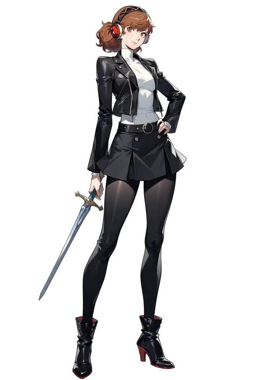 masterpiece, best quality, score_7, safe, persona 3, solo, simple background — by k3scat, made with ComfyUI