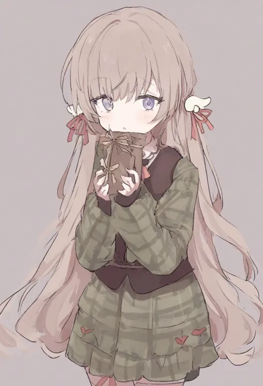 masterpiece, best quality, general, wing hair ornament, 1girl, solo, simple background — by k3scat, made with ComfyUI
