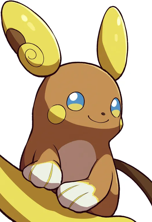 masterpiece, best quality, score_7, safe, alolan raichu, solo, upper body, simple background — by k3scat, made with ComfyUI