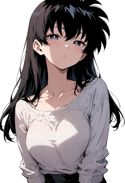 masterpiece, best quality, score_7, safe, higurashi kagome, solo, upper body, simple background — by k3scat, made with ComfyUI