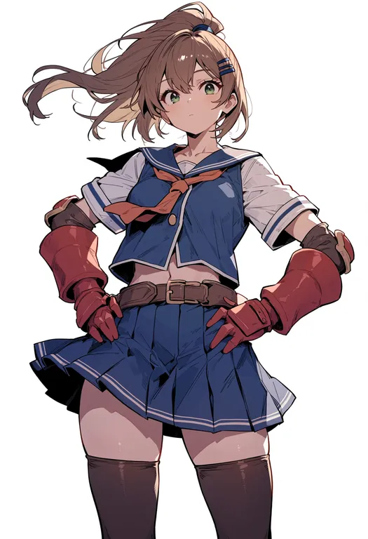 masterpiece, best quality, score_7, safe, star ocean: the last hope, solo, simple background — by k3scat, made with ComfyUI