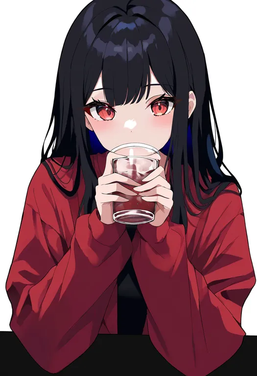 masterpiece, best quality, newest, absurdres, highres, safe, drink, 1girl, solo, simple_background — by k3scat, made with ComfyUI