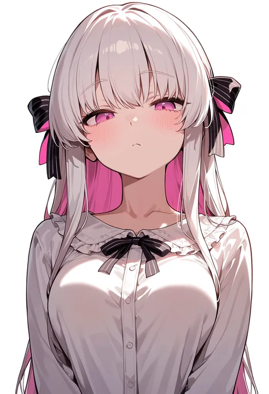 masterpiece, best quality, score_7, safe, nursery rhyme (fate), solo, upper body, simple background — by k3scat, made with ComfyUI