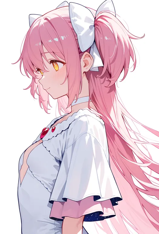 masterpiece, best quality, score_7, safe, ultimate madoka, solo, upper body, simple background — by k3scat, made with ComfyUI