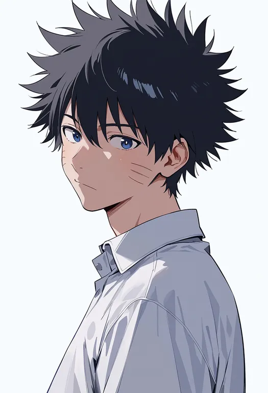 masterpiece, best quality, score_7, safe, kamijou touma, solo, upper body, simple background — by k3scat, made with ComfyUI