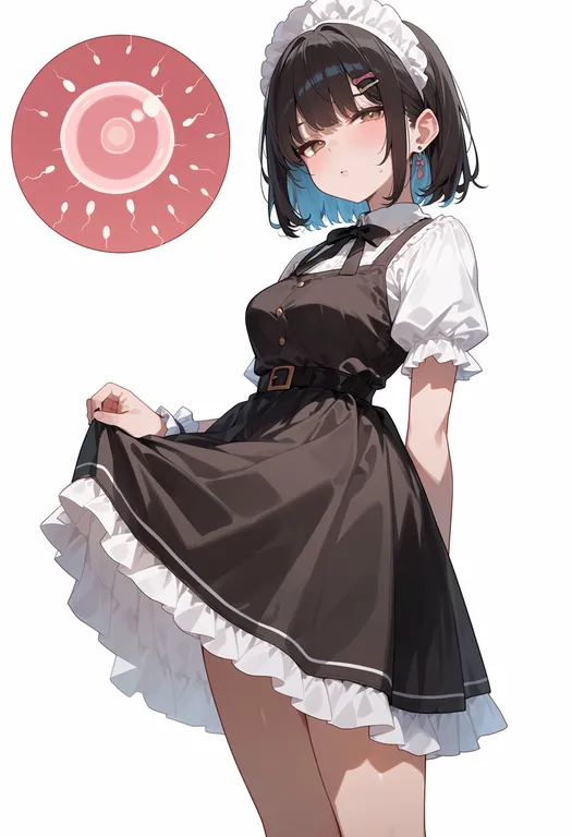 masterpiece, best quality, score_7, safe, sperm cell, 1girl, solo, simple background — by k3scat, made with ComfyUI