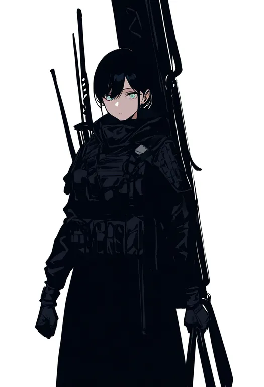 masterpiece, best quality, newest, absurdres, highres, safe, weapon_case, 1girl, solo, simple_background — by k3scat, made with ComfyUI