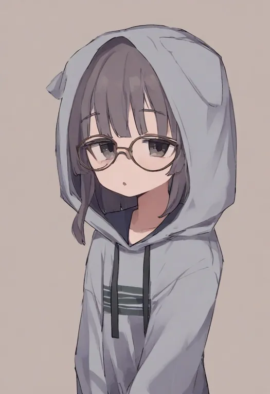 masterpiece, best quality, general, grey hoodie, 1girl, solo, simple background — by k3scat, made with ComfyUI