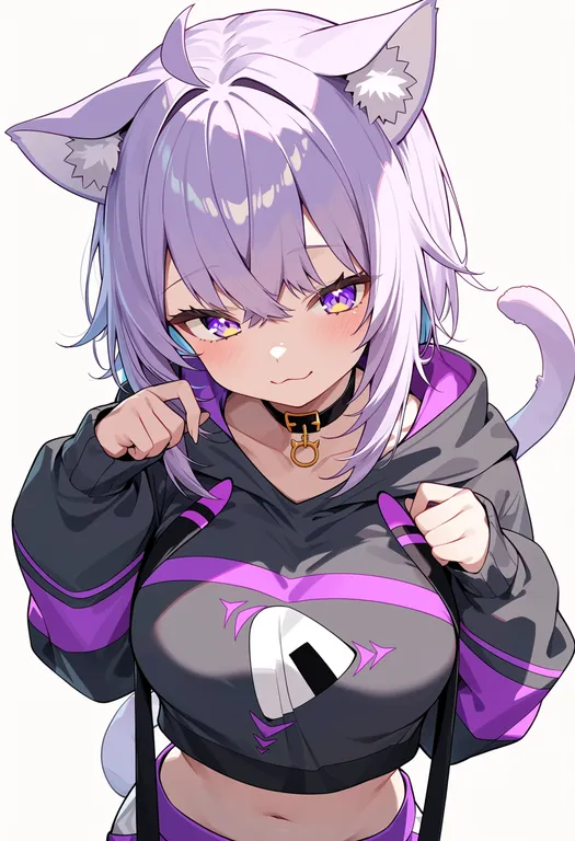 masterpiece, best quality, score_7, safe, nekomata okayu, hololive, solo, upper body, simple background — by k3scat, made with ComfyUI