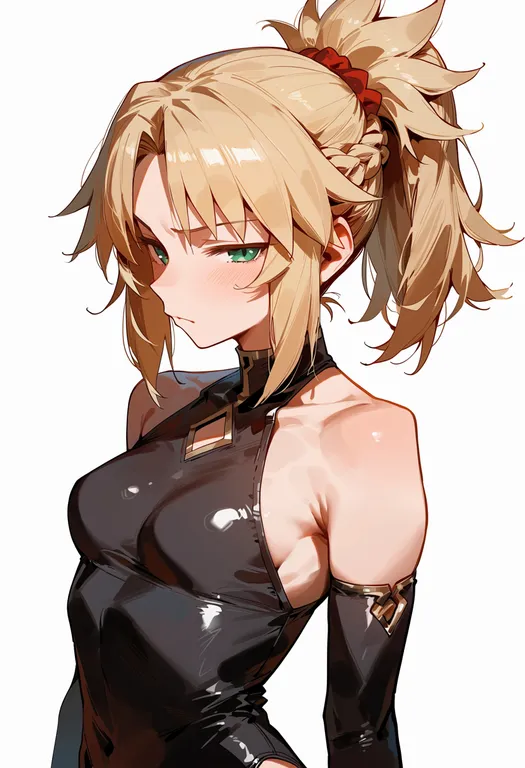 masterpiece, best quality, score_7, safe, mordred (fate/apocrypha), fate/apocrypha, solo, upper body, simple background — by k3scat, made with ComfyUI
