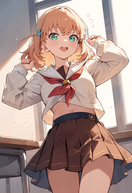 masterpiece, best quality, score_7, safe, hinoshita kaho, love live! hasu no sora jogakuin school idol club — by k3scat, made with ComfyUI