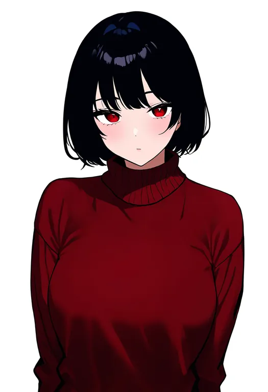 masterpiece, best quality, newest, absurdres, highres, safe, brown_sweater, 1girl, solo, simple_background — by k3scat, made with ComfyUI