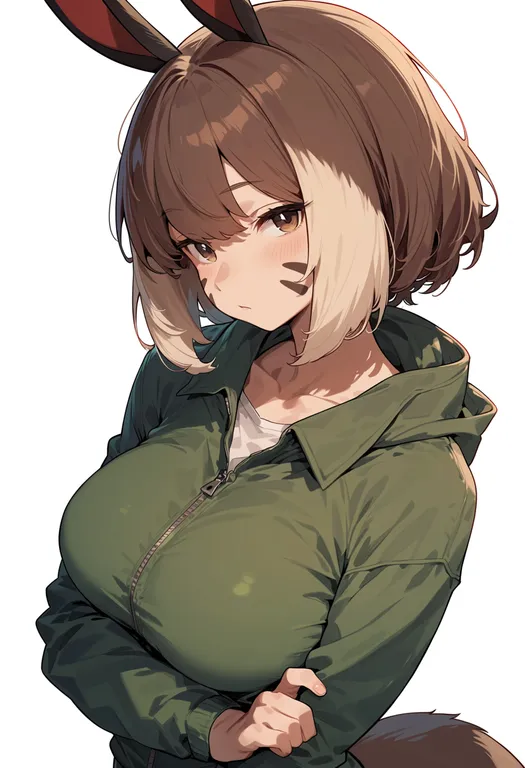 masterpiece, best quality, score_7, safe, furret, solo, upper body, simple background — by k3scat, made with ComfyUI