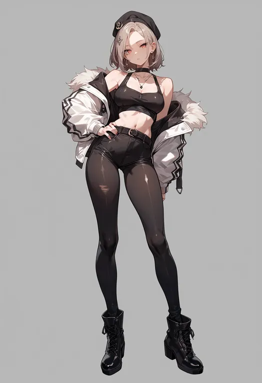 masterpiece, best quality, score_7, safe, club leon, solo, full body, simple background — by k3scat, made with ComfyUI