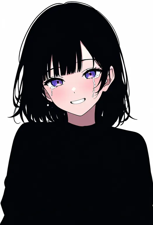 masterpiece, best quality, newest, absurdres, highres, safe, happy_tears, 1girl, solo, simple_background — by k3scat, made with ComfyUI