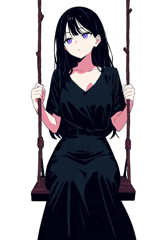 masterpiece, best quality, newest, absurdres, highres, safe, on_swing, 1girl, solo, simple_background — by k3scat, made with ComfyUI