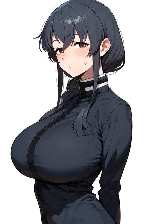 masterpiece, best quality, score_7, safe, tatebayashi sakurako, solo, upper body, simple background — by k3scat, made with ComfyUI