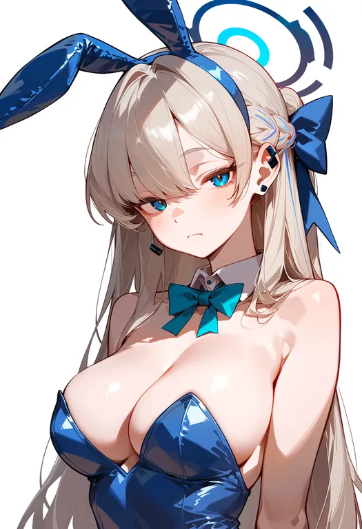 masterpiece, best quality, score_7, safe, toki (bunny) (blue archive), blue archive, solo, upper body, simple background — by k3scat, made with ComfyUI